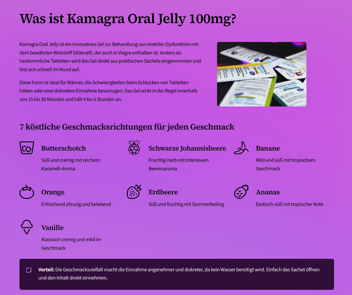 kamagra oral jelly geschmacks